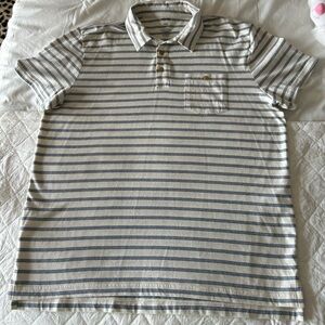 Striped Polo Shirt - Blue and White